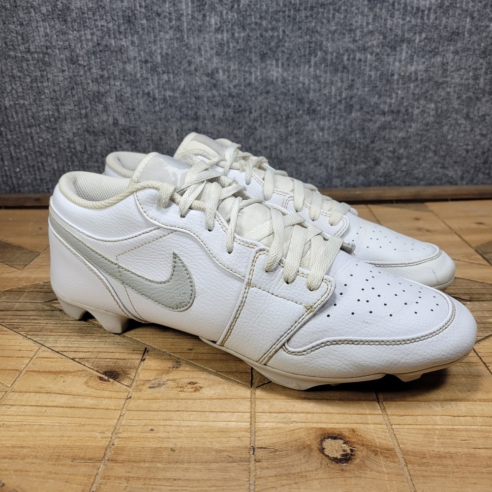 Nike Air Jordan 1 Low TD Mens 12 White Grey Fog FJ6245-101  Football Cleats